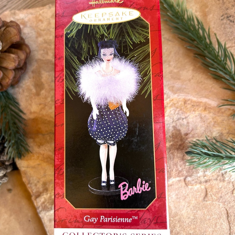Hallmark Barbie Gay Parisienne KEEPSAKE Ornament Blue and White New in Box - Picture 3 of 12
